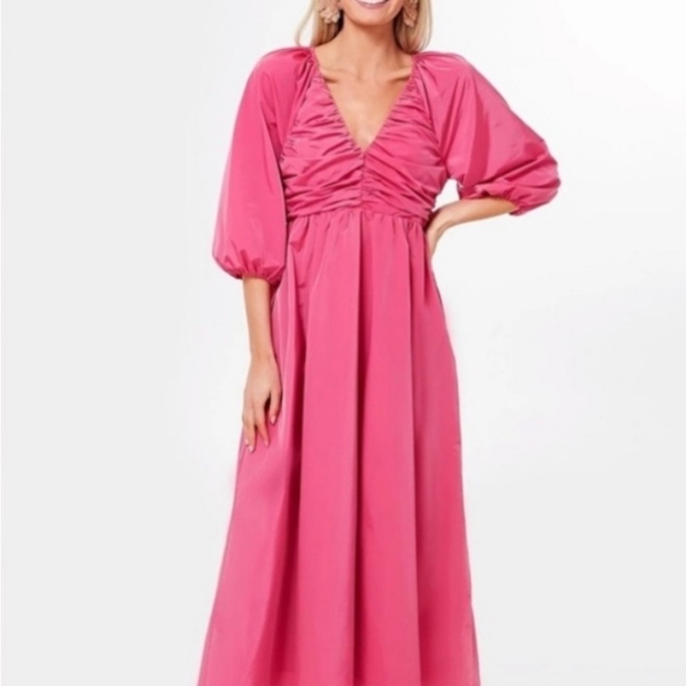 Chic Fuchsia Long Sleeve Dress